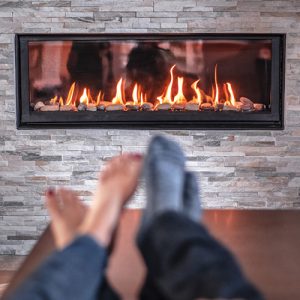 Propane Fireplace in a Cape Cod home